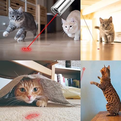 Miniatura 7 de Juguete de puntero láser para gatos, juguete láser recargable para gatos, juguetes para gatos de interior, luz láser, juguetes interactivos de