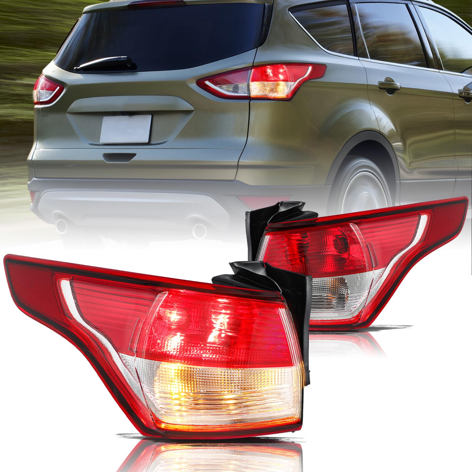Aosky Halogen Tail Light Assembly Fit for 2013 2014 2015 2016 Ford Escape