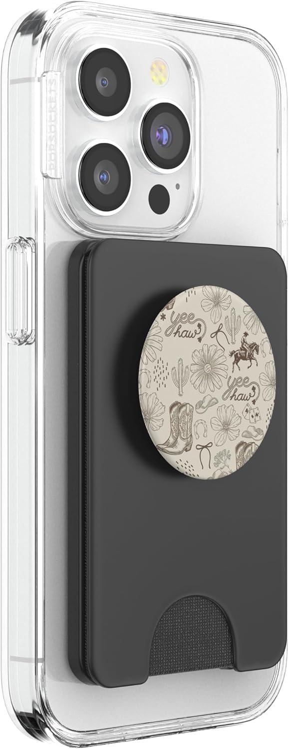 Vintage Cowboy Hat Boot Cactus Yeehaw Rodeo Flower Western PopSockets PopWallet for MagSafe