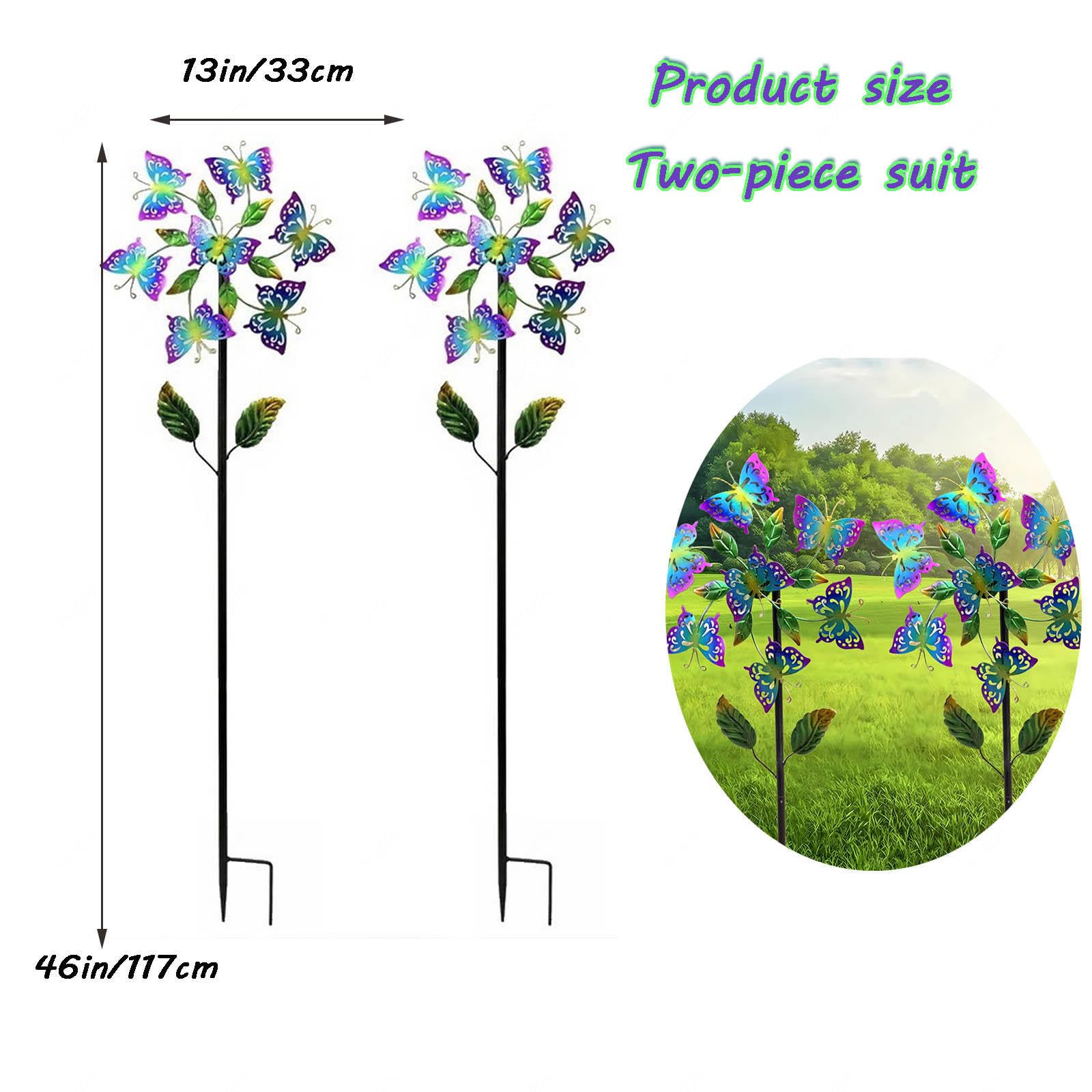 2X Girandole Da Giardino, Stile Farfalla Girandola A Vento Grande, Girandole A Vento All'Aperto per Decorare Giardini, Terrazze E Prati