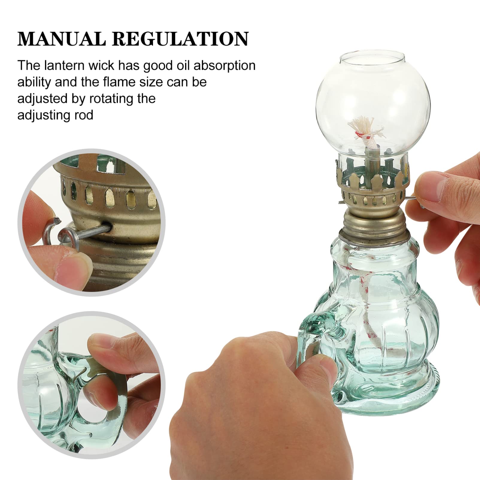 Lanterne à Kérosène Vintage En Verre Transparent - Lampe à Pétrole Décorative Pour Intérieur, Ambiance Chaleureuse Et Festive