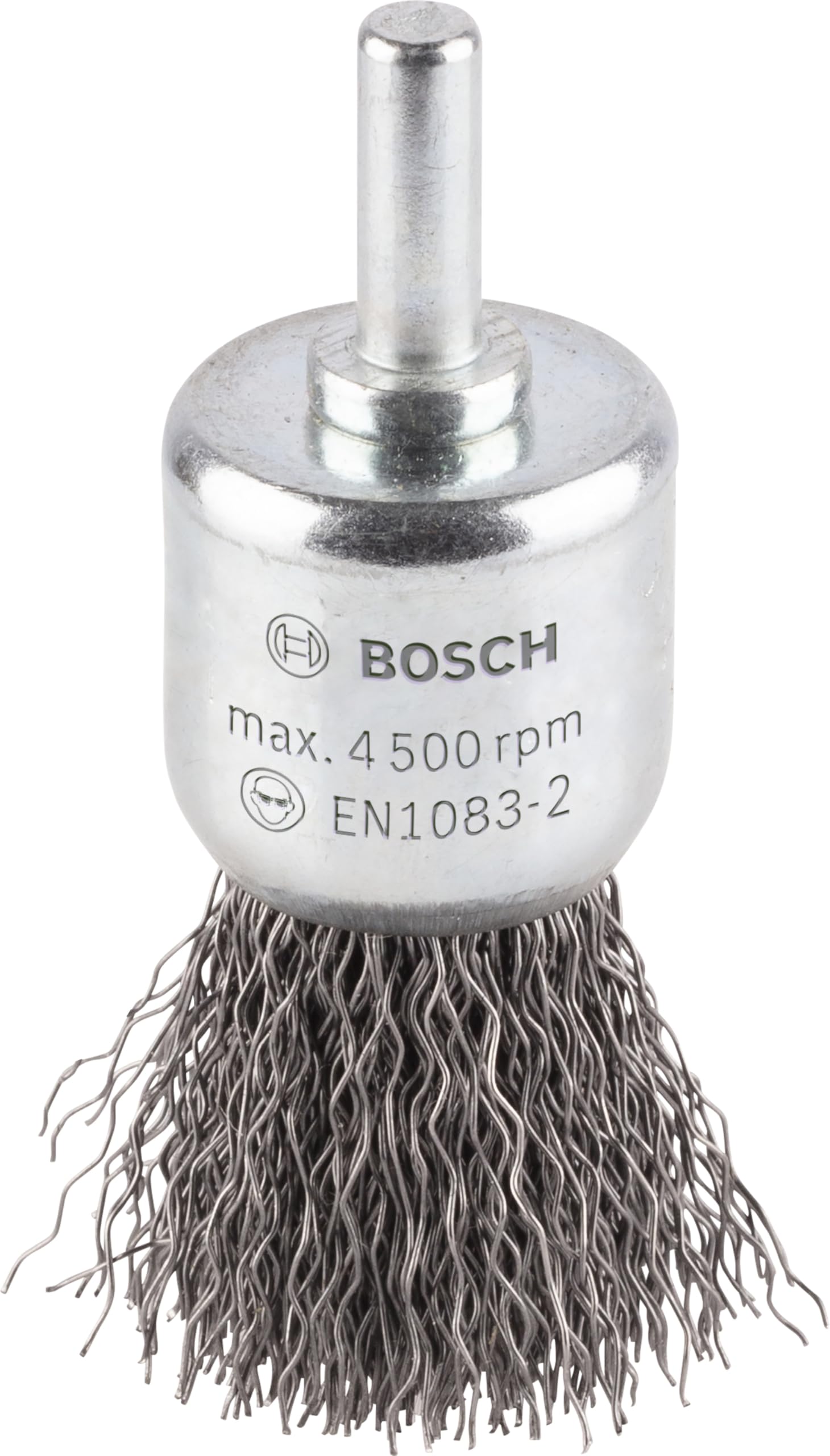 Bosch Bosch 1x PRO Steel Longlife End Brush, Crimped Wire for 6 mm Cylindrical Shank and Drill (Ø 25 mm, Professional Accessory Rotary