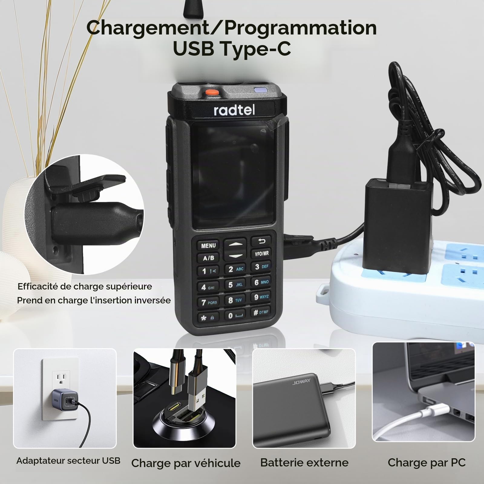 Radio DMR Radtel RT-6D, 500 000 Contacts, Talkie-walkie Double Bande, Double créneau horaire, Radio bidirectionnelle, Niveaux 1 et 2, Radio Amateur, 1 024 canaux