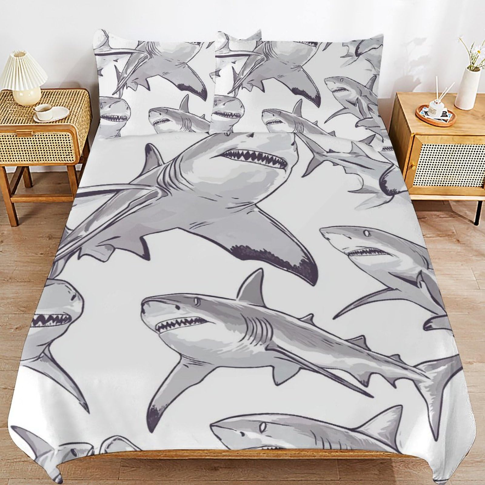 Juego de sábanas de tiburón ballena, el regalo ideal para habitaciones