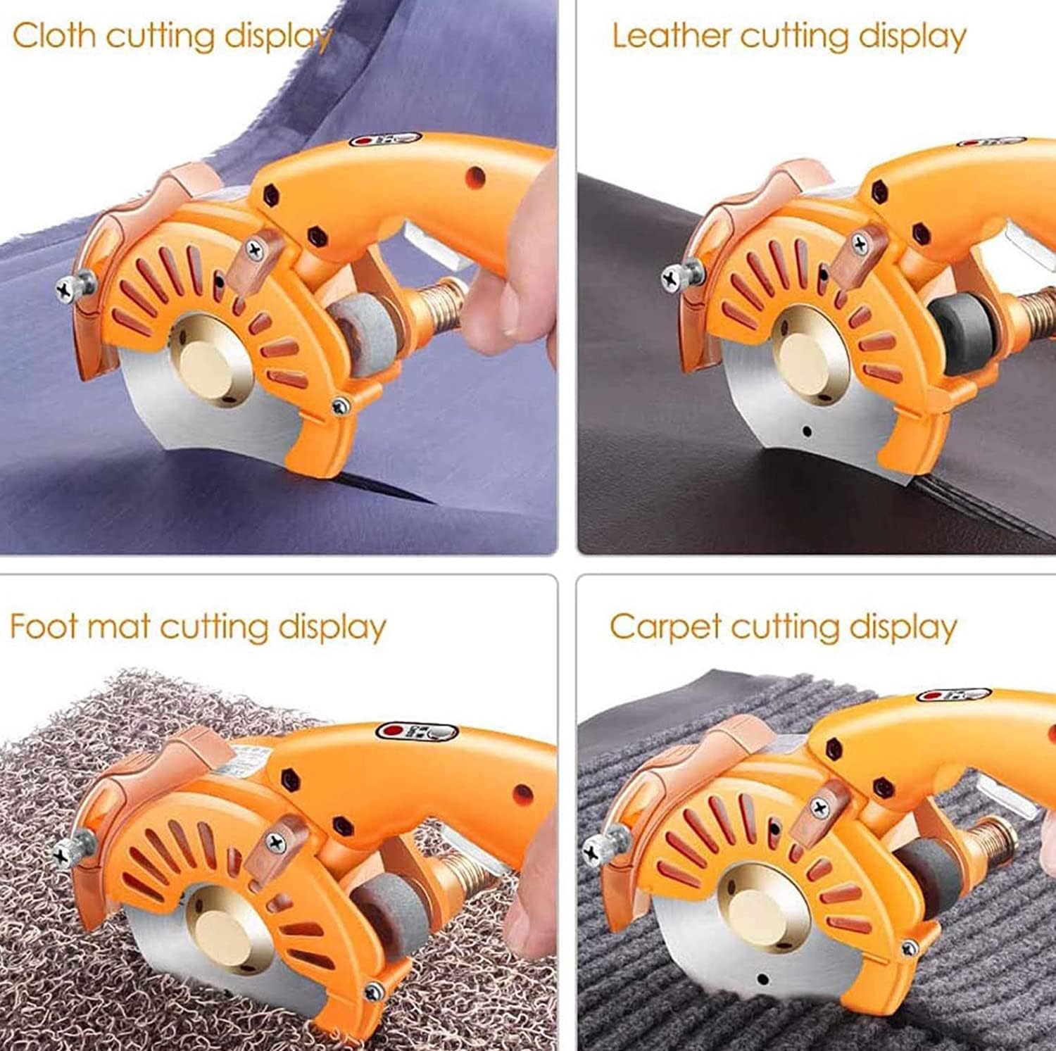 Electric Rotary Fabric Cutter, Hand-Held Fabric Cutting Machine, Multi-Layer Electric Fabric Scissors, for Cloth/Paper/Carpet/Leather Cutting Thickness-100c-220