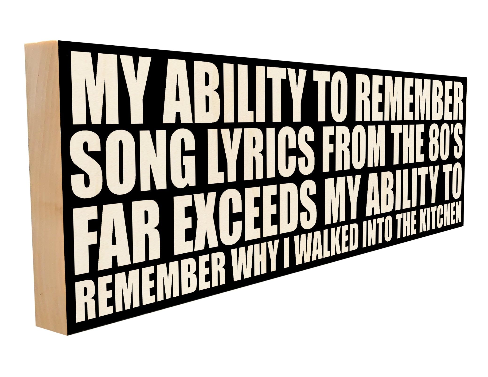 - Letras de canciones de los años 80. Hecho de madera maciza en nuestro molino de Tennessee, este cartel de madera cuenta con un colgador para exhibir en la pared.