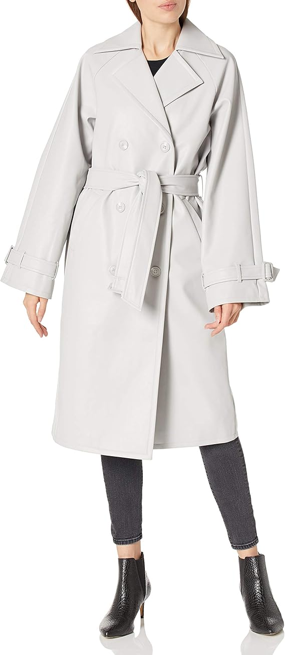 The Drop Women's @Lisadnyc Vegan Leather Long Trench Coat