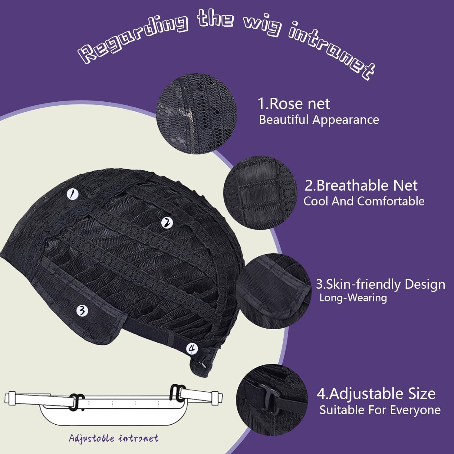 14" Short Purple Curly Wig For Women Girls Heat Resistant Fiber Wigs Halloween Cosplay Daily Party+Cap (Purple) - Image 5