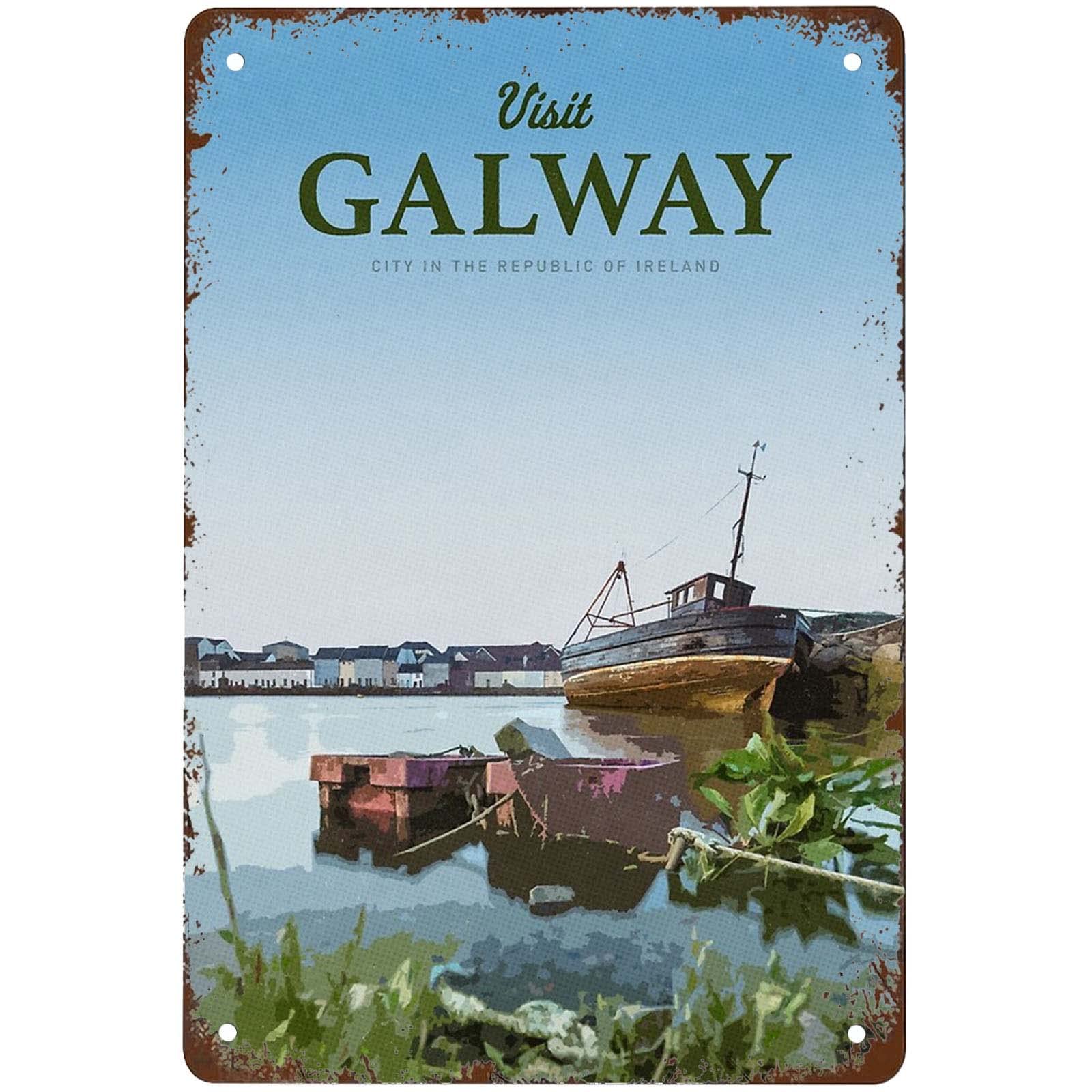 Funny Visit Galway Signs Wall Decor Vintage Metal Tin Sign Art Poster Fun S