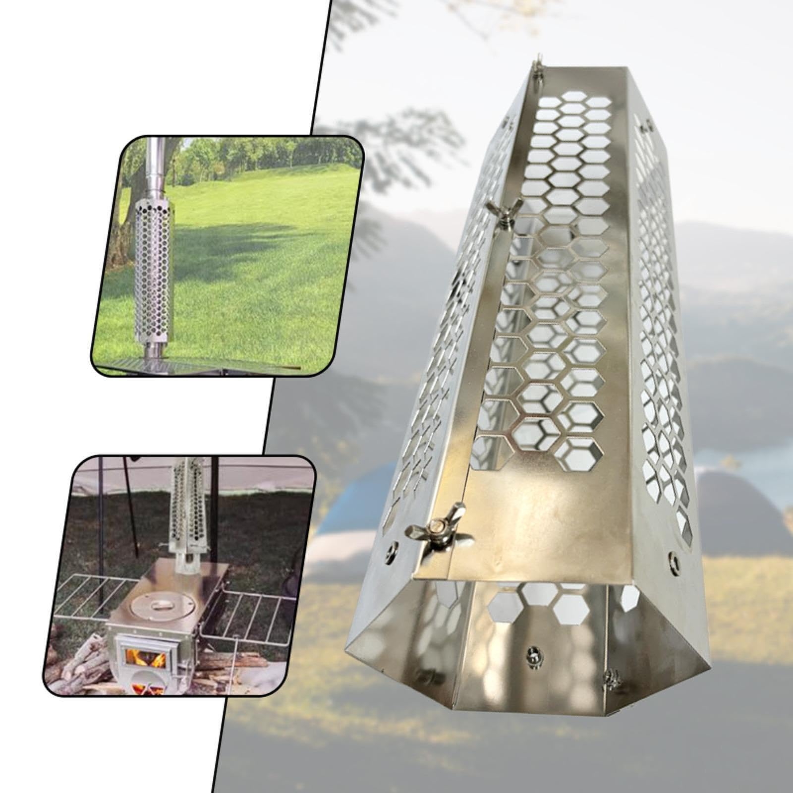 Generic Zeltofen Schornsteinrohrabdeckung, Schornstein Funkenfänger für Boote, Brenner, Wandern