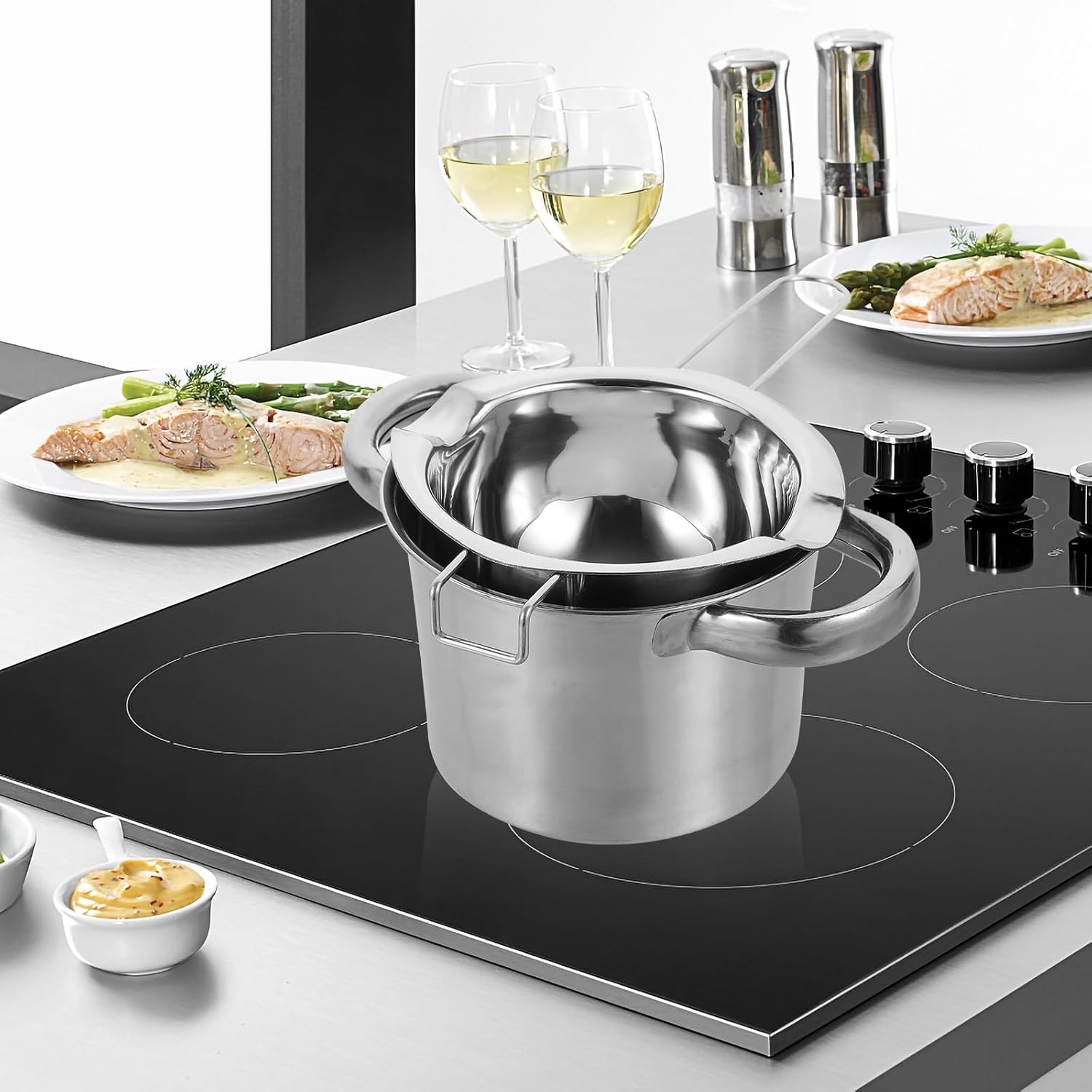 Stainless Steel Double Boiler Pot Melting Bowl Chocolate Melting Pot Cheese Double Layer Water Heating Stainless Steel Butter Boiler