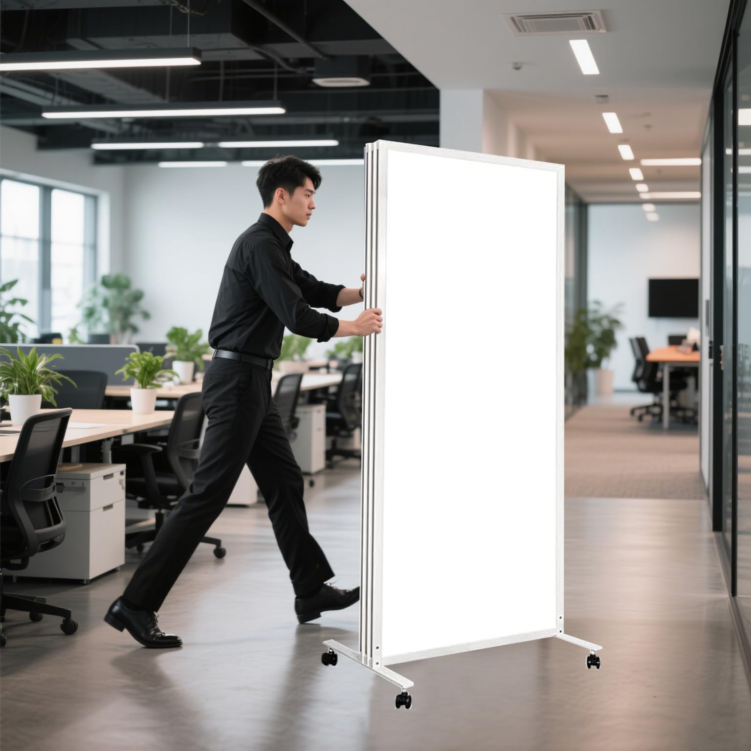 Amazon.co.jp: 3連 パーテーション キャスター付き 幅270cm 高さ180cm