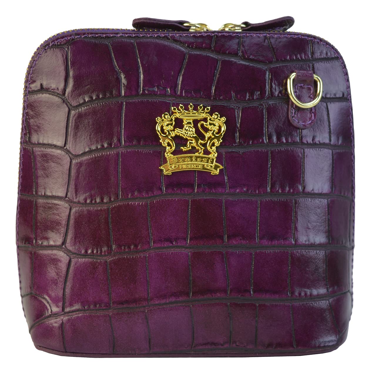 Pratesi Borsa in pelle per donna Volterra K467 Borsetta in Vera Pelle - King Viola Vero Artigianato Italiano