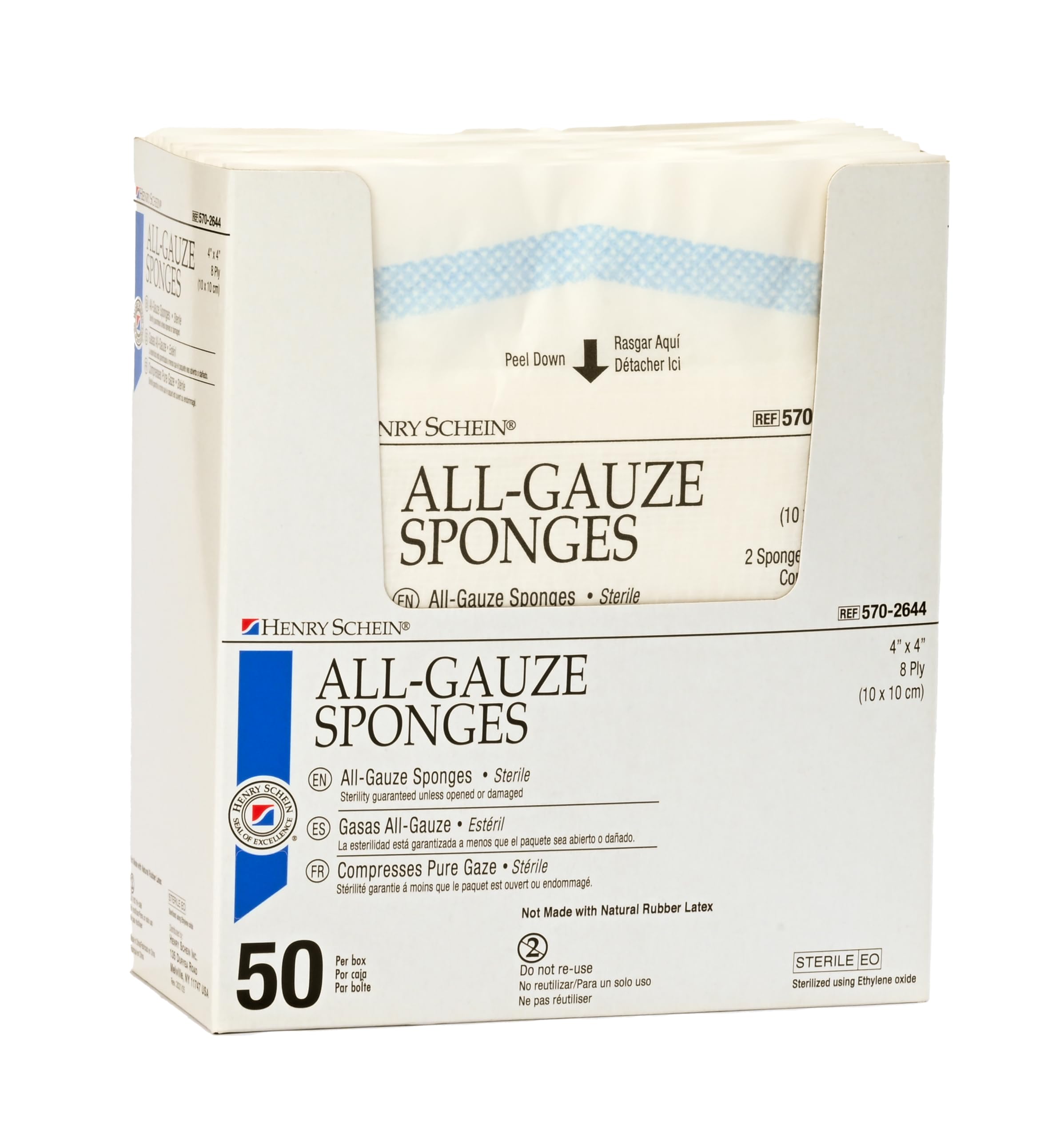 Henry Schein Premium 100% Cotton All-Gauze Sponge 4x4
