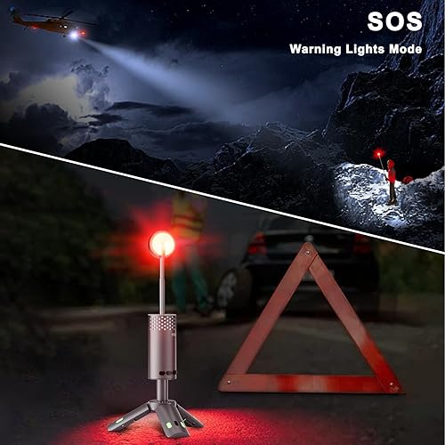 Miniatura 7 de Luces de campamento recargables, linterna de campamento desmontable con soporte, lámpara telescópica impermeable para campamento, luz magnética para