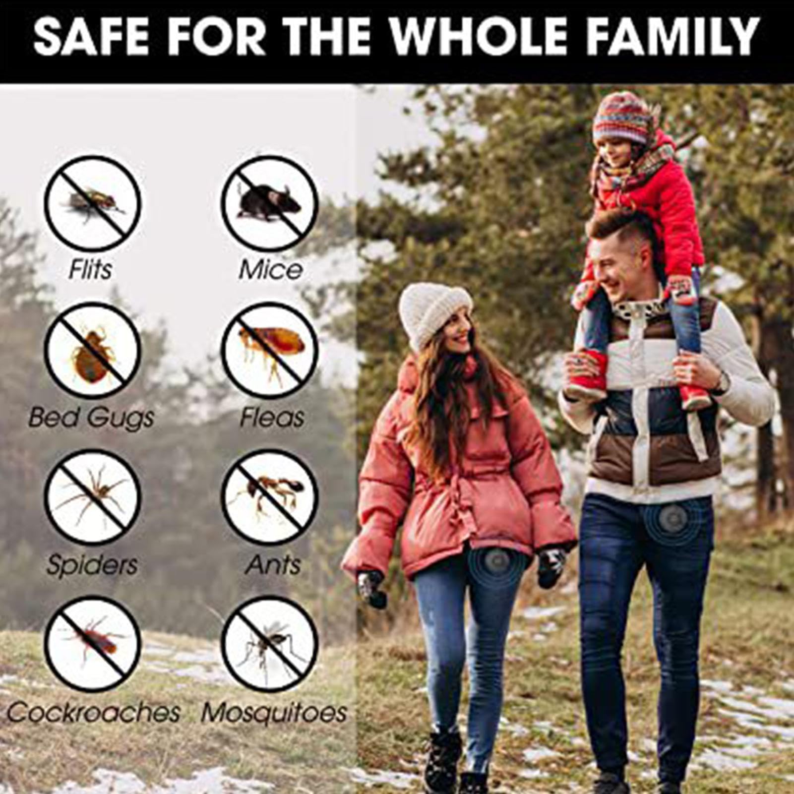 Generico Scaccia Zecche Ad Ultrasuoni,Repellente per Pulci E Zecche Ad Ultrasuoni Senza Pulci | Repellenti Portatili per Topi Ad Ultrasuoni per attività Indoor E Outdoor, Campeggio, Alpinismo,