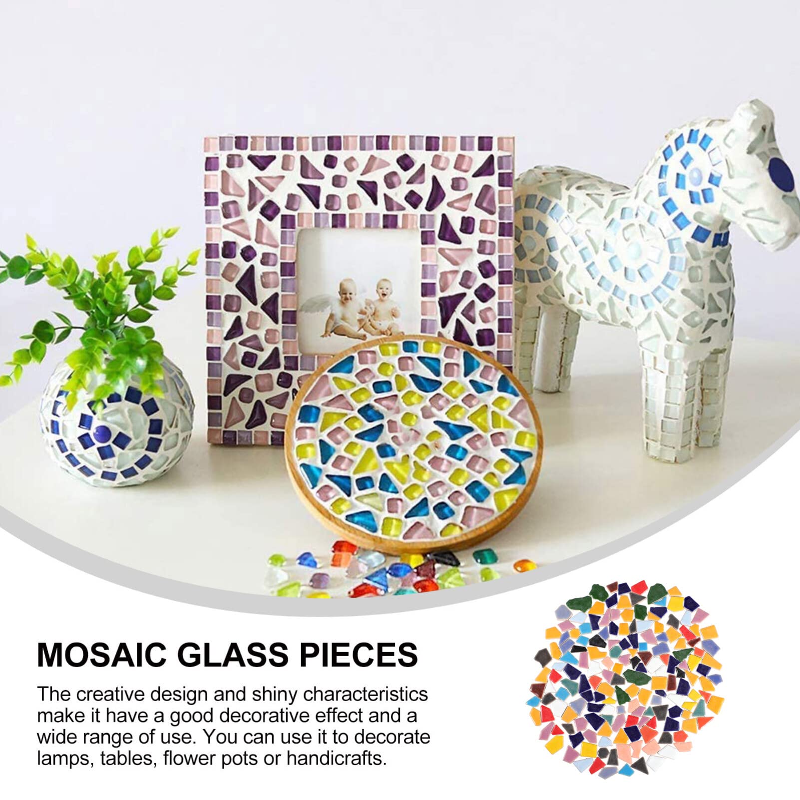 HOMSFOU Mosaic Tiles Ceramic DIY Assortment 200G Small Broken Tiles for Crafts Art Panels Painting Canvas Home Garden Decoration - Image 4