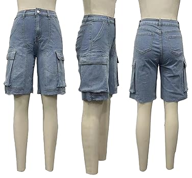 Amazon.com: Quzzion Women's Summer Bermuda Knee Length Denim
