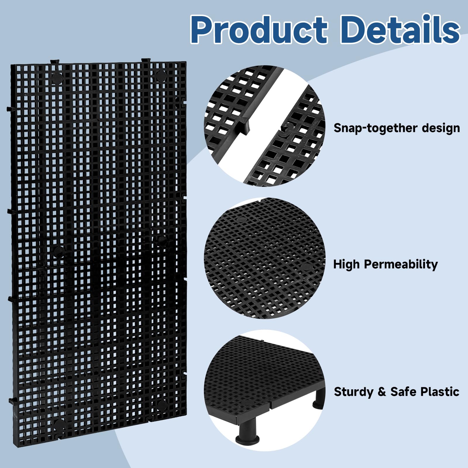 Lot de 12 grilles de séparation pour aquarium de 29 x 15 cm avec 72 supports, panneau de filet séparateur d'aquarium, séparateur de caisse à œufs pour isolation du fond d'aquarium (noir)