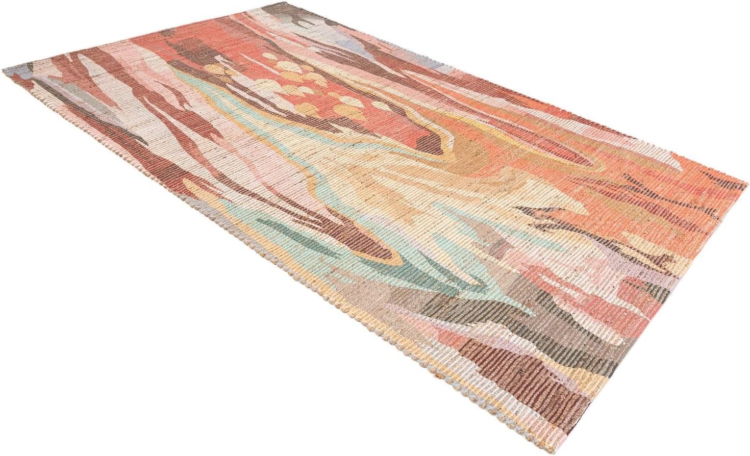Rugs.com Chenille Jute Collection Rug – 5x8 Multi Medium-Pile Rug Perfect for Bedrooms, Dining Rooms, Living Rooms