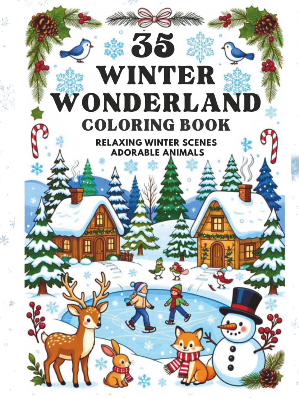 35 Winter Wonderland Coloring Book – Premium Holiday Gift Edition: Stunning Winter Designs, Snowflakes & Cozy Scenes | Relaxing Adult Coloring for ... Relief (The Calming Seasons Collection)