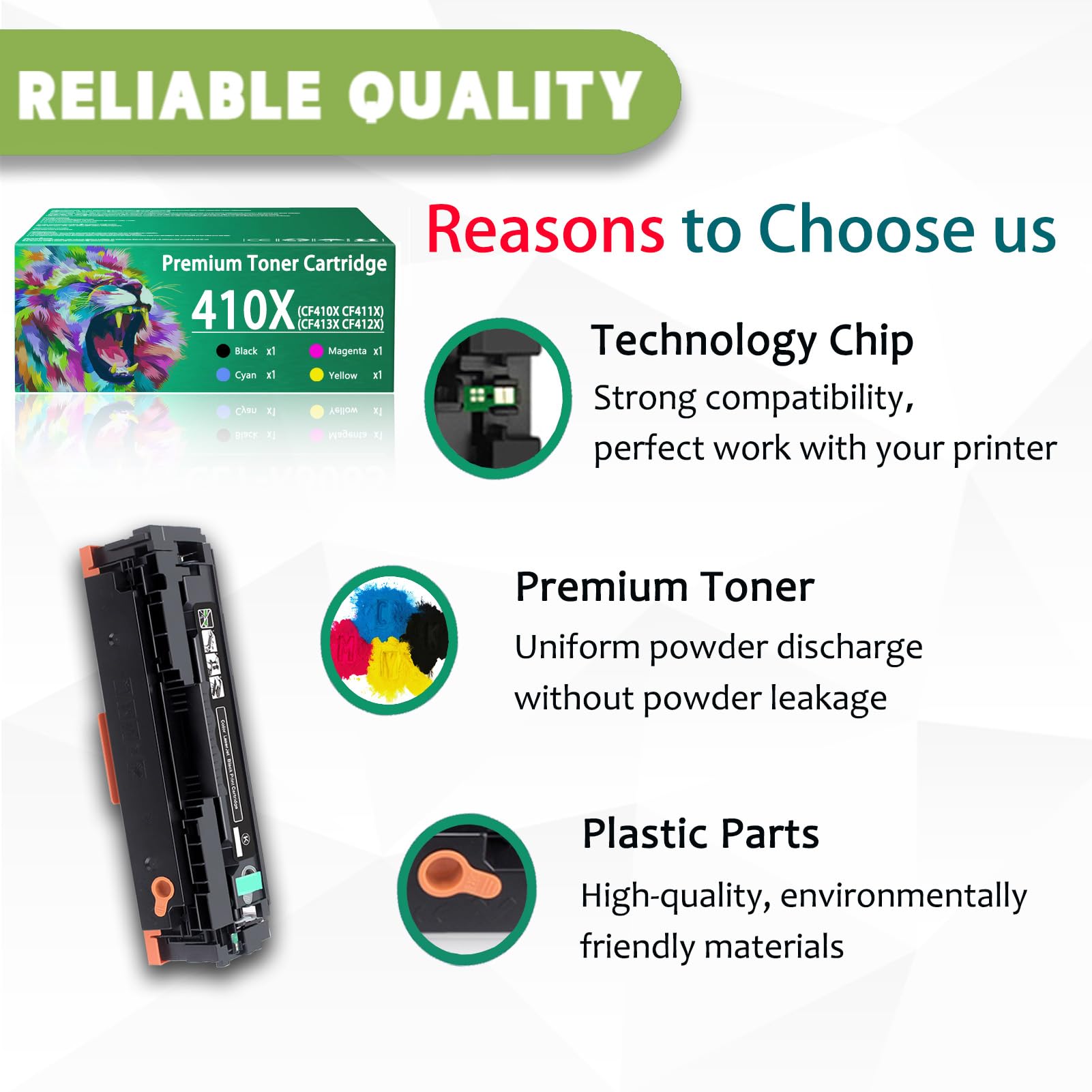 Toner A Colori Per HP LaserJet M477 Toner Compatibile HP 410A (CF410A) - Per Stampanti LaserJet Pro MFP M477fnw, M477fdw, M452dn, A Colori CF410A Compatibile Per LaserJet Pro - Foto 8