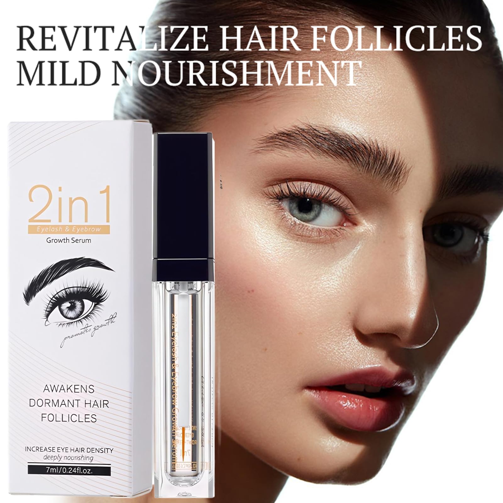 Serum do wzrostu rzęs i brwi, serum na porost rzęs, serum na porost rzęs, pełniejsze serum do brwi, grubsze i mocniejsze włosy do rzęs, stymuluje i brwi pełniejsze, nadaje zdrowszy wygląd