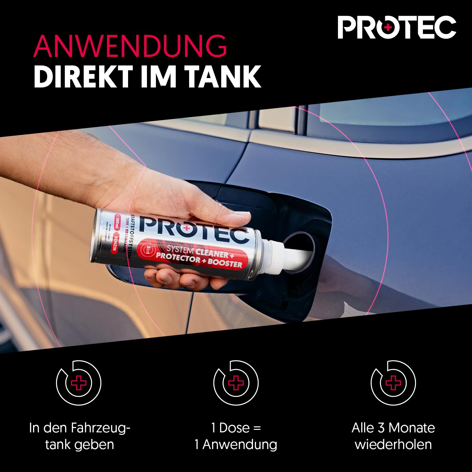 ProTec+ Benzin-Performance-Set | 3er-Set | Katalysatorreiniger Benzin | Motorsystemreiniger | Oktan Booster | Motorreiniger + Vergaserreiniger im 3er-Set | Kat Reiniger | Vergaser Reiniger | AGR