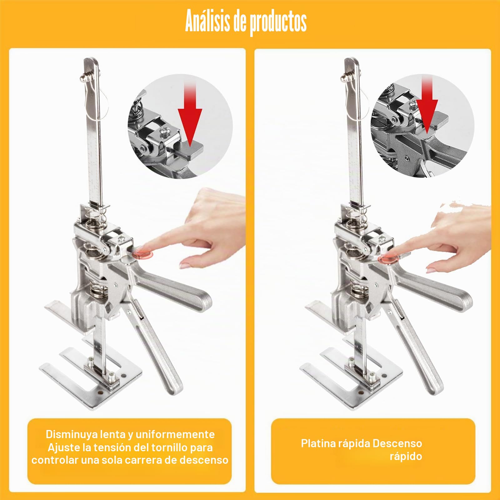 Brazo ahorrador de trabajo,2 piezas Elevador de Tablero de Puertas Duradero Con Escala, Hasta 880 lbs/400 kg, Multifunción Levantador de Azulejos,Para Puertas,Armarios,Azulejos de Pared