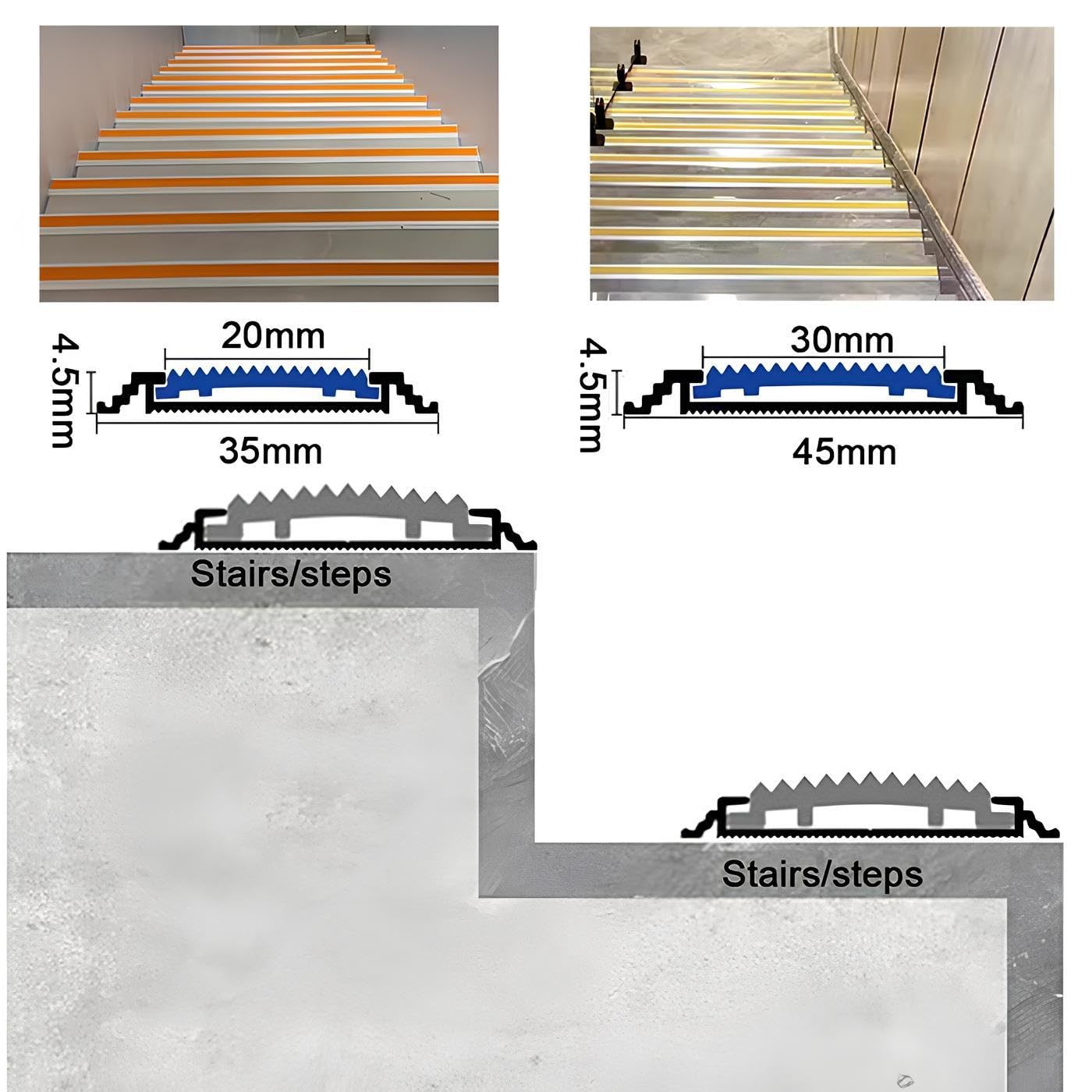 Perfil De Borde De Escaleras Antideslizante