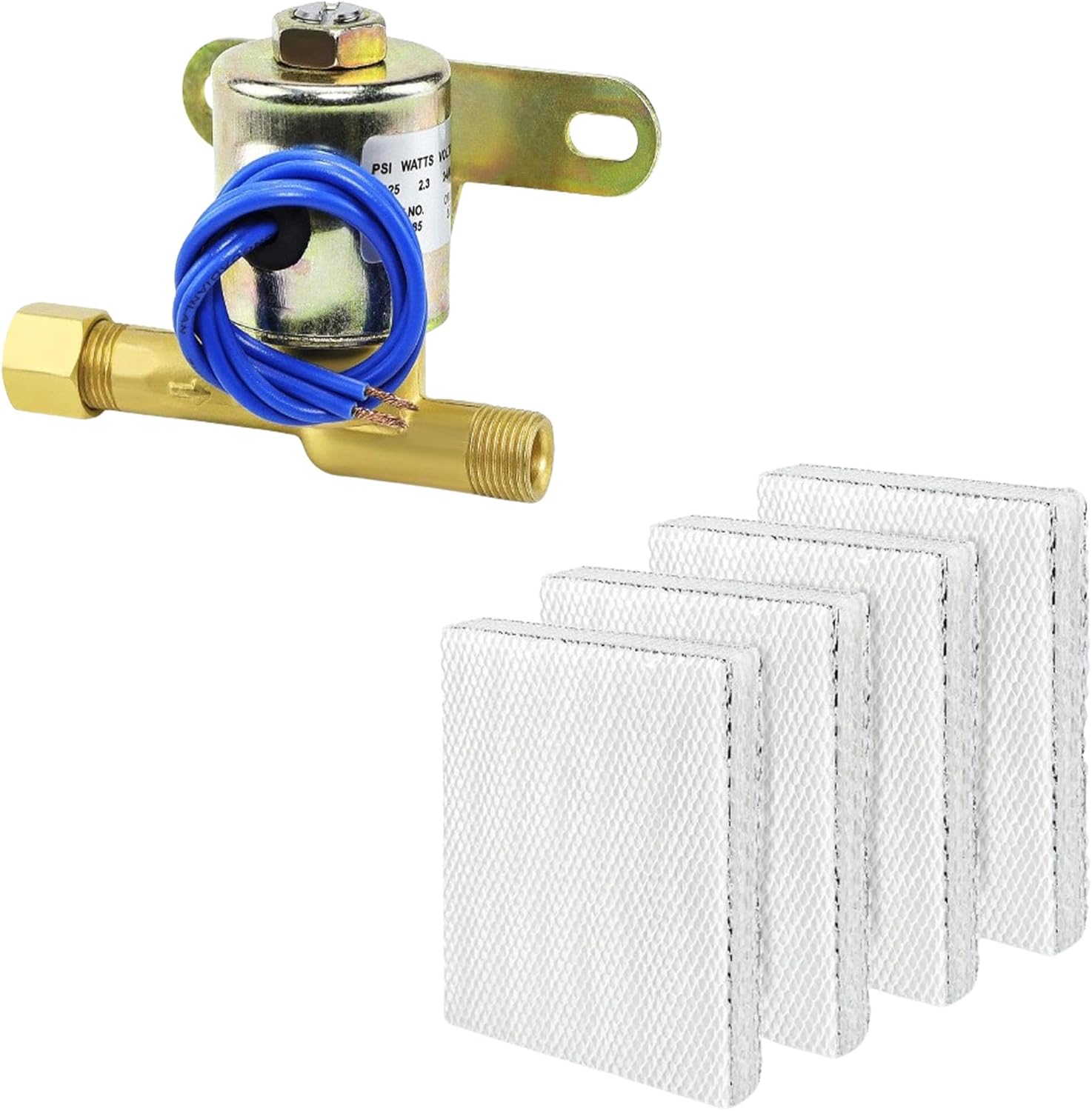 35 Water Panel for Humidifier Filter (4 Pack) & Humidifier Water Solenoid Valve 4040 Compatible with April.aire 300 350 360 560 560A 568 600 600A 600M 700 700A 700M 760 760A 768