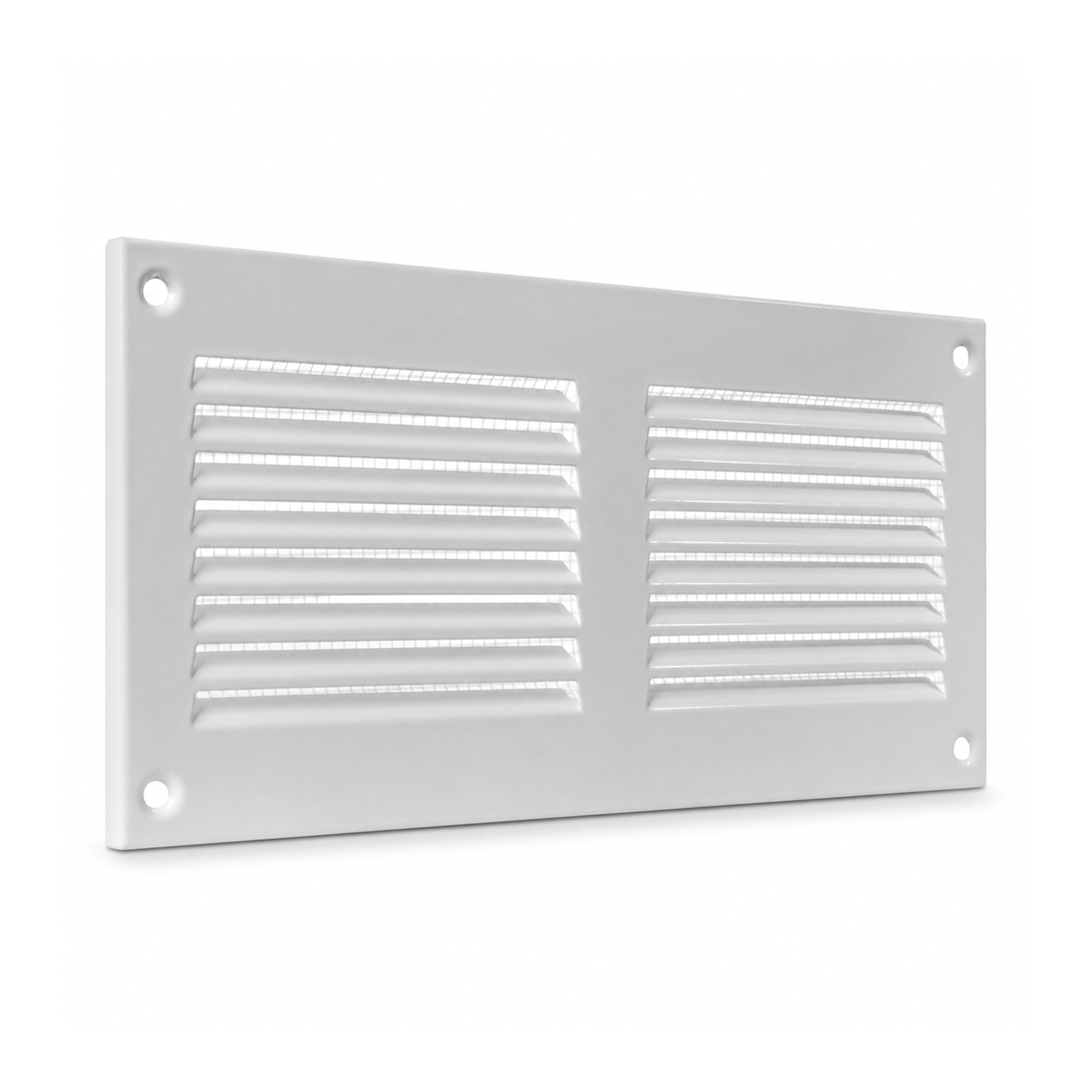 ECOPRO VENT 200 x 100mm White Air Vent Cover – Galvanised Metal Air Vent Covers for Walls, Ceilings with Screen Mesh – Durable Louvre Vent Grille for Home, Office – Wall Vent Cover for Indoor, Outdoor