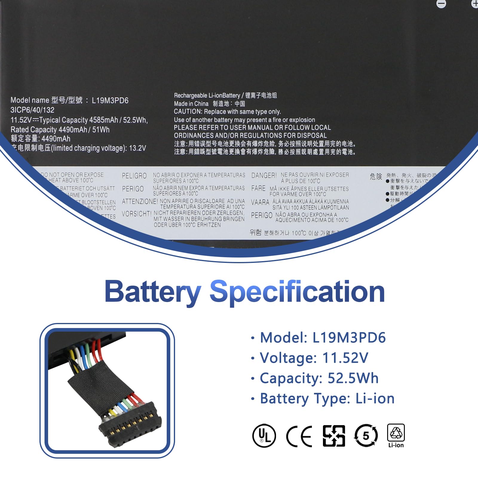 Amazon.com: L19M3PD6 L19L3PD6 Laptop Battery for Lenovo IdeaPad