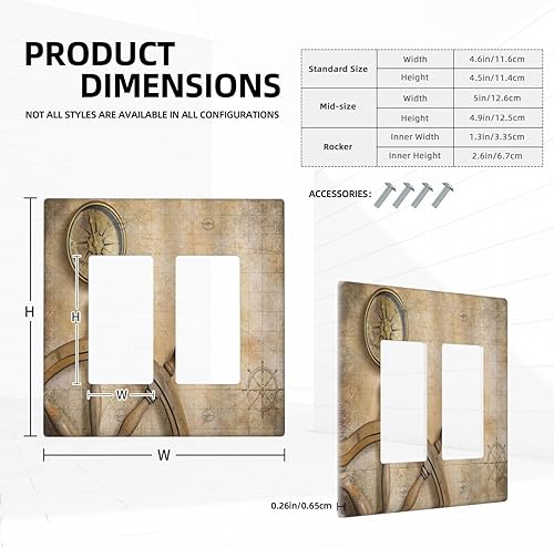 Vista 194 de Cubiertas decorativas de salida de estrella de mar playera, tablero de madera azul de concha de mar de 1 banda, decoración individual GFCI, placa