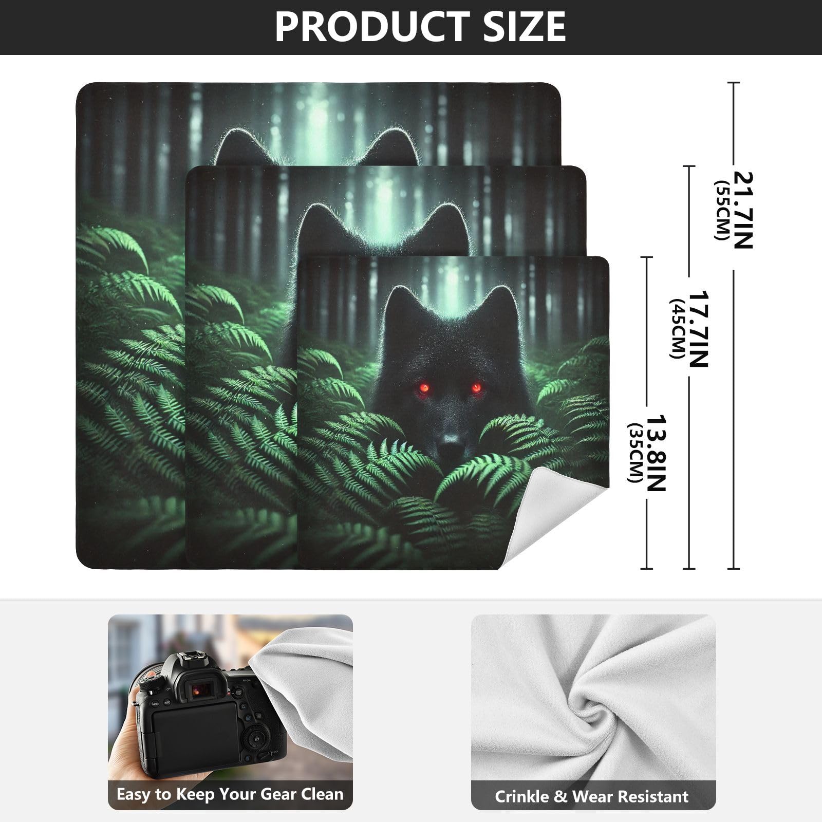 Joko Ivery Black Wolf Red Eyes Self-adhesive Cloth 17.7