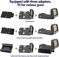 Vista 3 de Mini Folding Red Dot Sight Compact Flip Up Reflex Sight for Glock MOS, 3 MOA RMR Red Dot Gun Sight Scope with Heightened Base for Pistol Handgun and