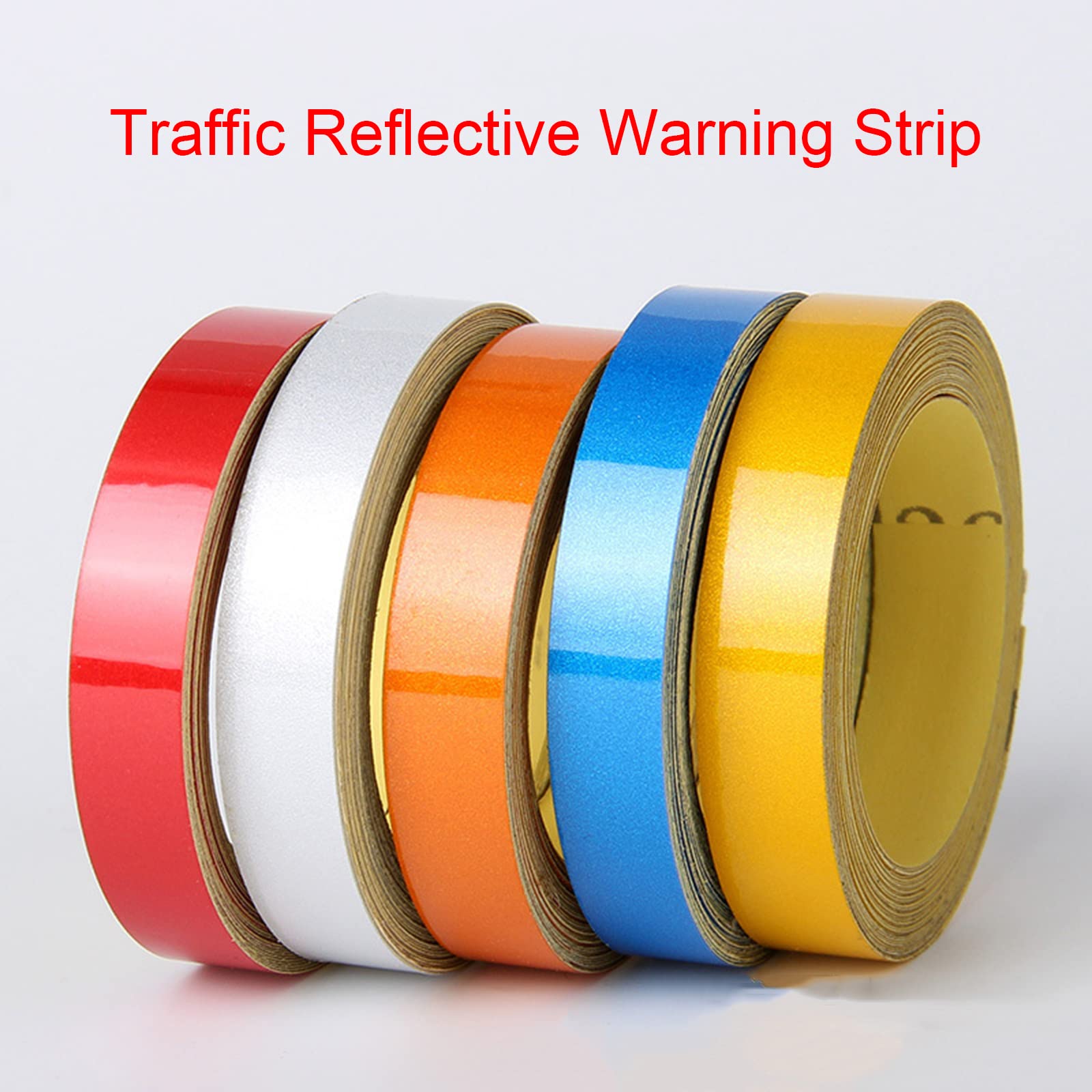 Adhesivos reflectantes, bandas de señal de segurid Cinta reflectante Cinta de marcado de seguridad Cinta de carretera, Cintas de seguridad Cinta de marcado de advertencia de 10 mm / 20 mm x 45 m Coche