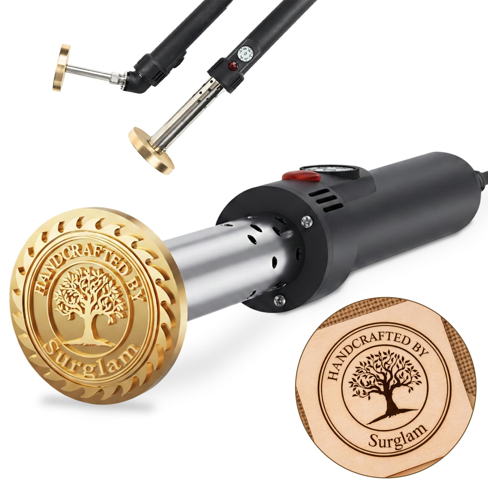 Custom Electric Branding Iron for Wood, Personalized Metal Logo Stamp, Adjustable Temperature, Leather & Wood Burning Stamp,Wood Burning Tool for Woodworking, Gift for Woodworkers