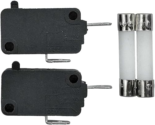 WB24X10205 - Interruptor de puerta de microondas y fusibles de cerámica de soplado lento compatibles con microondas GE Hotpoint Reemplazo AP5790849