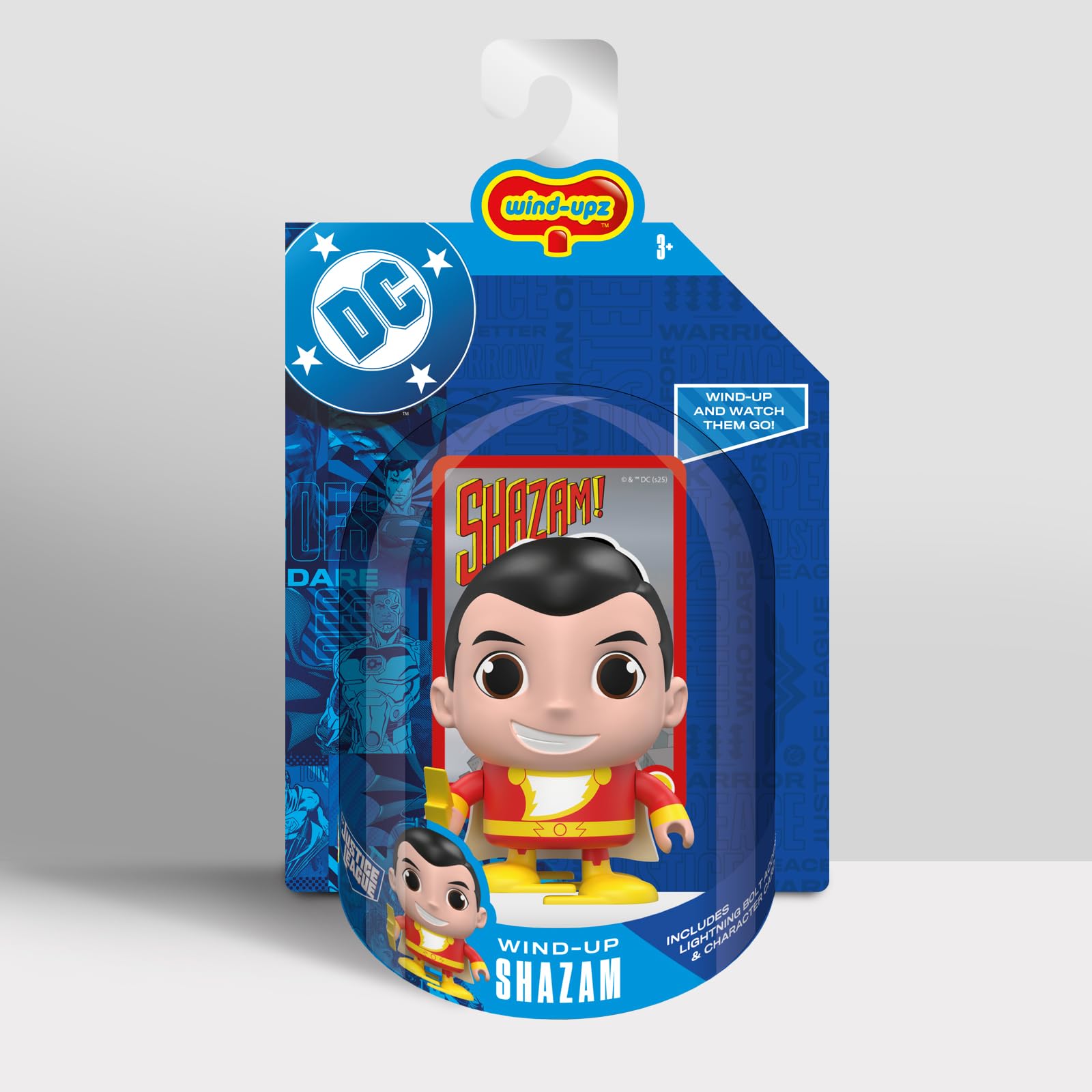 WIND-UPZ Shazam: Collectable Wind-Up Walking Toy Figure with Lightning Bolt Accessory & Fabric Cape, Official DC Comics - Image 2