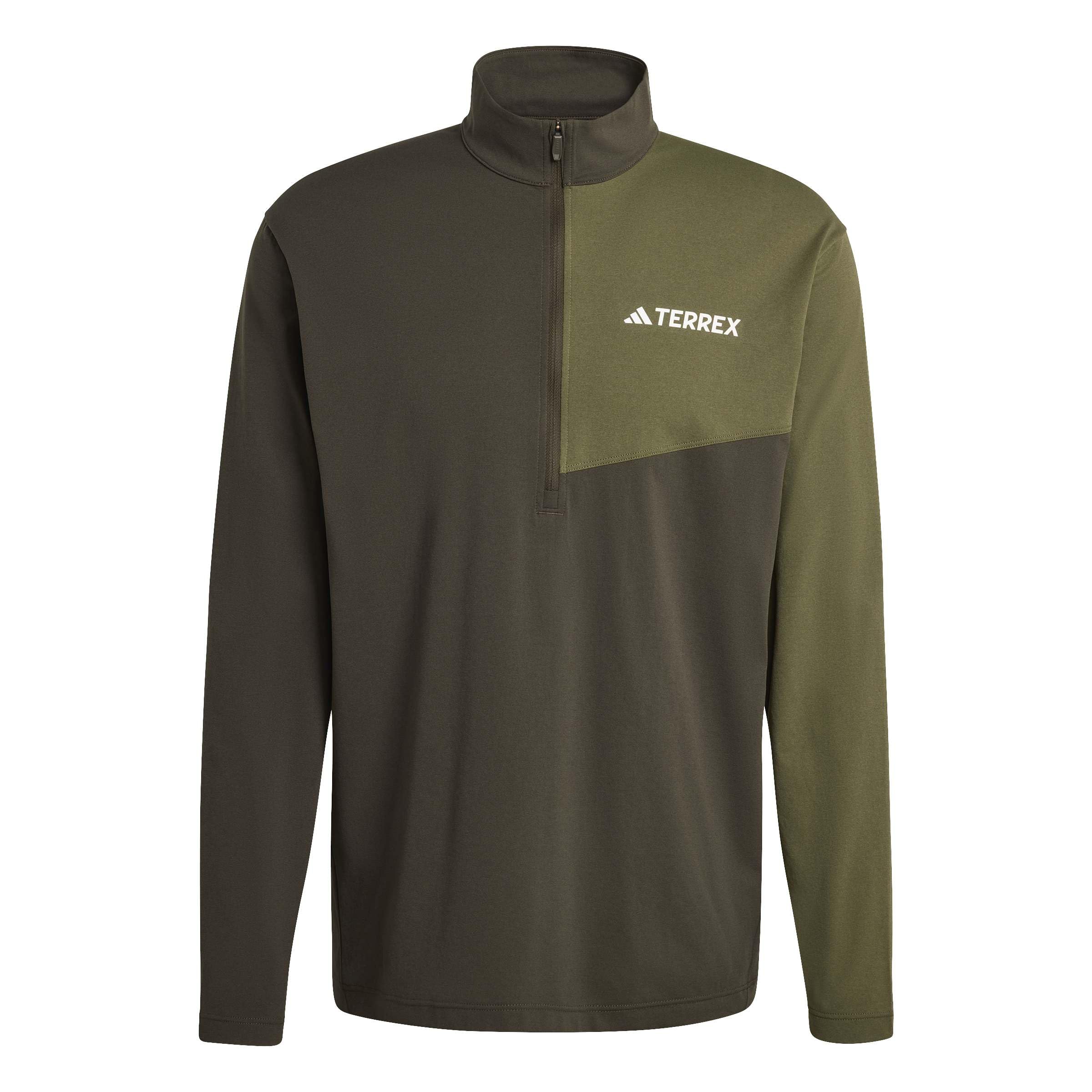 adidas Mezczyzni Terrex Multi Climacool Half Zip Long Sleeve Shirt, shadow olive, S