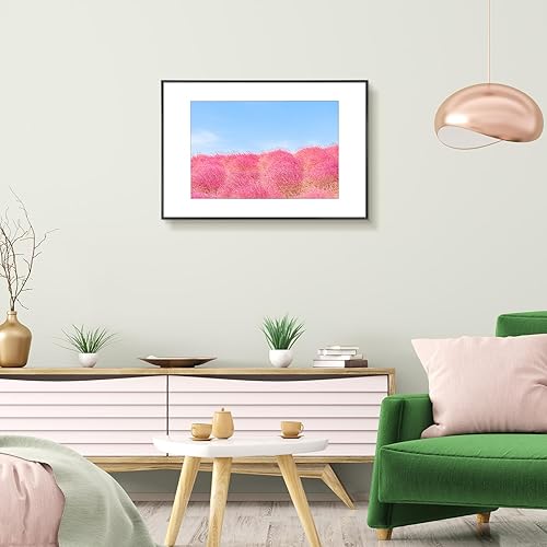 Miniatura 7 de Frametory, Marco de fotos de aluminio de 16 x 24 pulgadas, marco negro de 16 x 24 pulgadas con paspartú de color marfil para fotos de 12 x 18