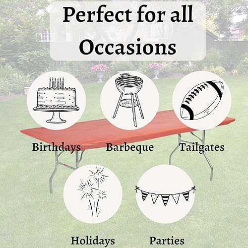 Miniatura 5 de Kwik-Covers Fundas rectangulares de plástico de 6 pies de 30 x 72 pulgadas (6 pies), paquete de 10 fundas de mesa ajustables para interiores o