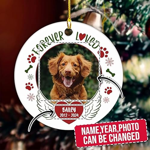 Miniatura 8 de Adornos de gatos personalizados de cerámica con imagen fotográfica, fotos personalizadas, regalo de recuerdo de mascotas, árbol de Navidad,