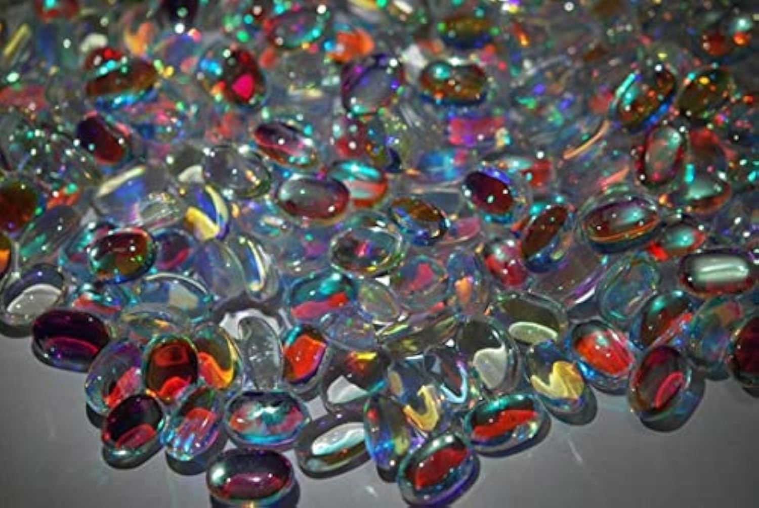 Quartz rainbow moonstone cabochon de 14-17mm en lot de 500g pour création