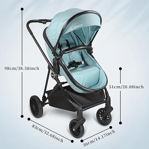 Miniatura 5 de Lite 2.0 - Cochecito de bebé con modo recién nacido, cochecito plegable 2 en 1 con asiento reversible y toldo UPF 50+