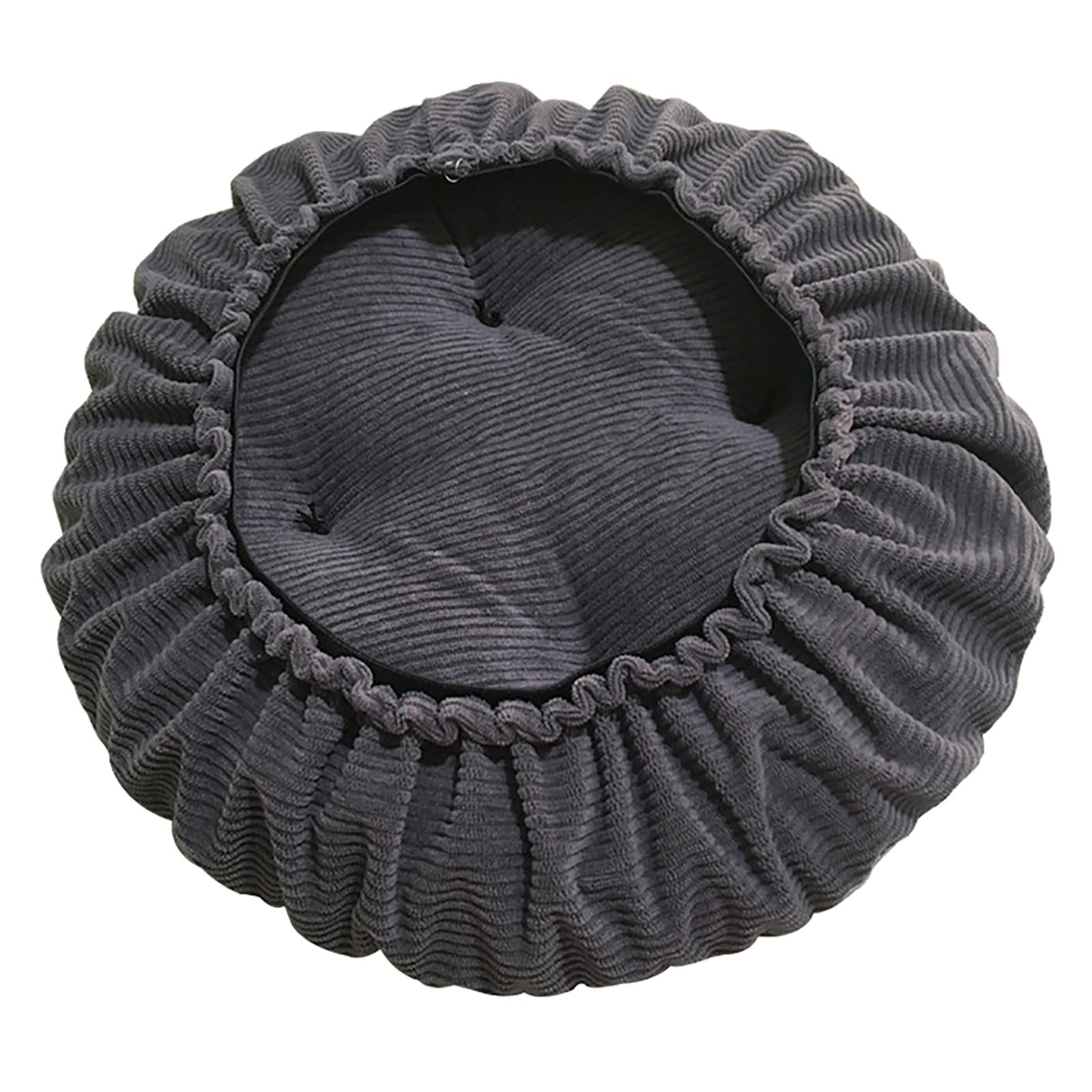 Round Seat Cushion, Super Soft Thicken Chair Cushion Solid Color Dining Chair Pads Overstuffed Cushion Pad for Home Office Kitchen Patio Furniture(Diameter:30cm(12inch), Dark gray)