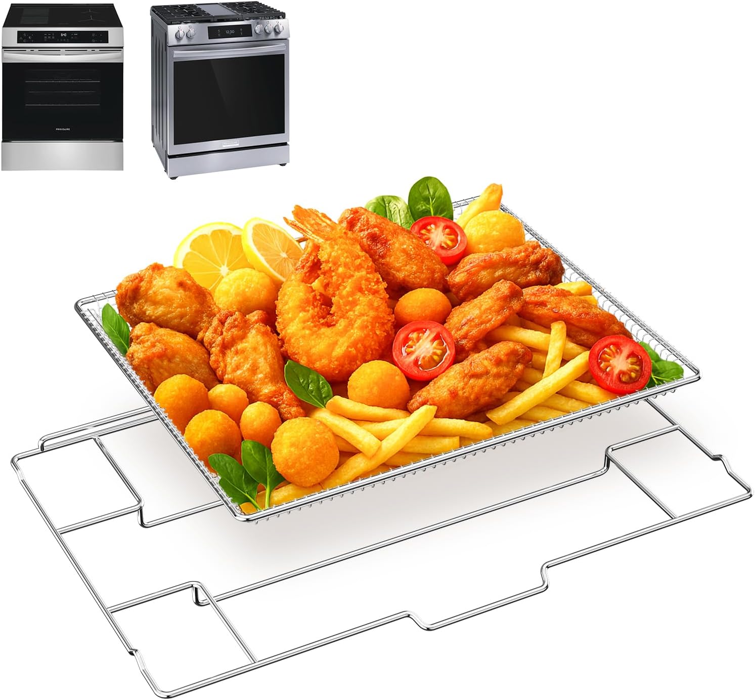 Air Fryer Tray for Frigidaire Oven 30″ Oven Air Fryer Basket Tray Set, for Frigidaire Wall Ovens Ranges, Universal Stainless Steel Air Fryer Tray for Oven, Mesh Air Fryer Basket for Gas Grill Air Fryer Tray for Frigidaire Oven 30″ Oven Air Fryer Basket Tray Set, for Frigidaire Wall Ovens Ranges, Universal Stainless Steel Air Fryer Tray for Oven, Mesh Air Fryer Basket for Gas Grill