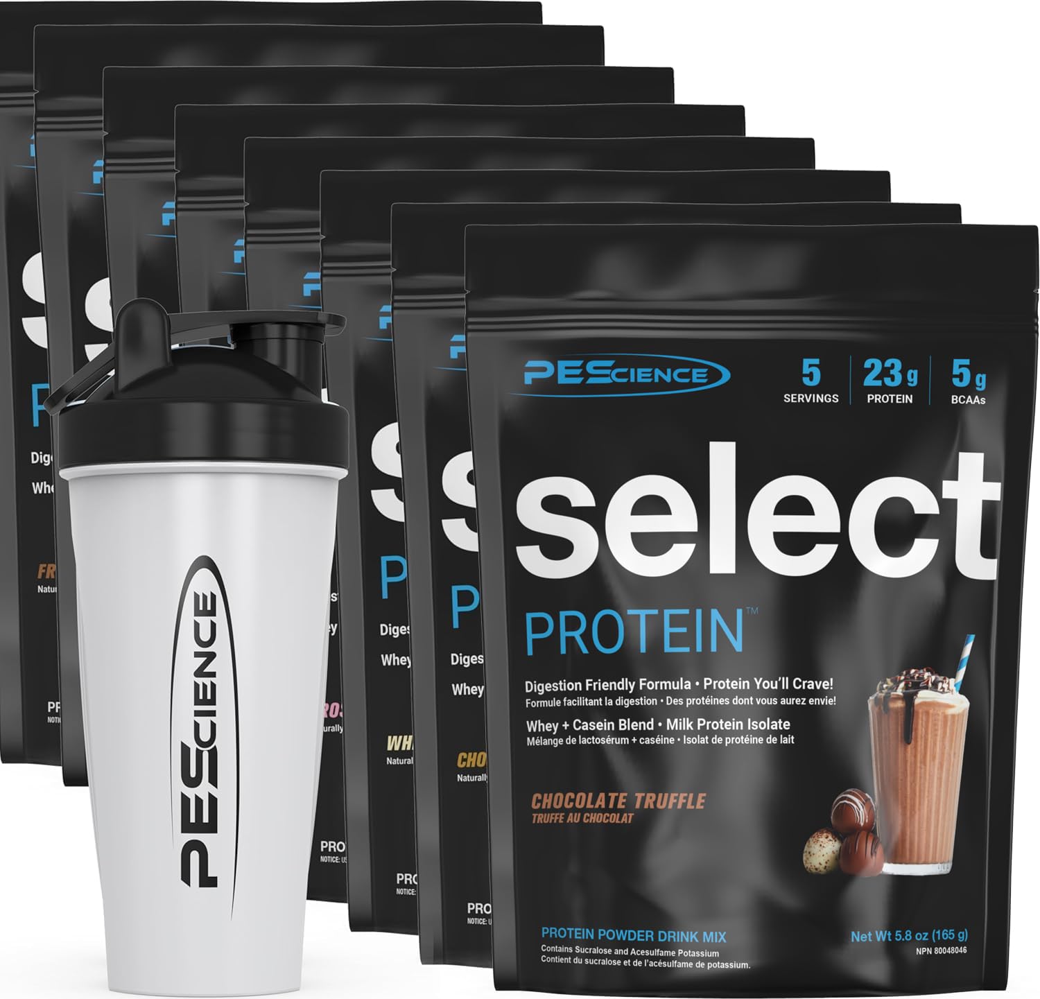 PEScience Select Protein Powder Variety Pack, 8 Flavors, 40 Servings