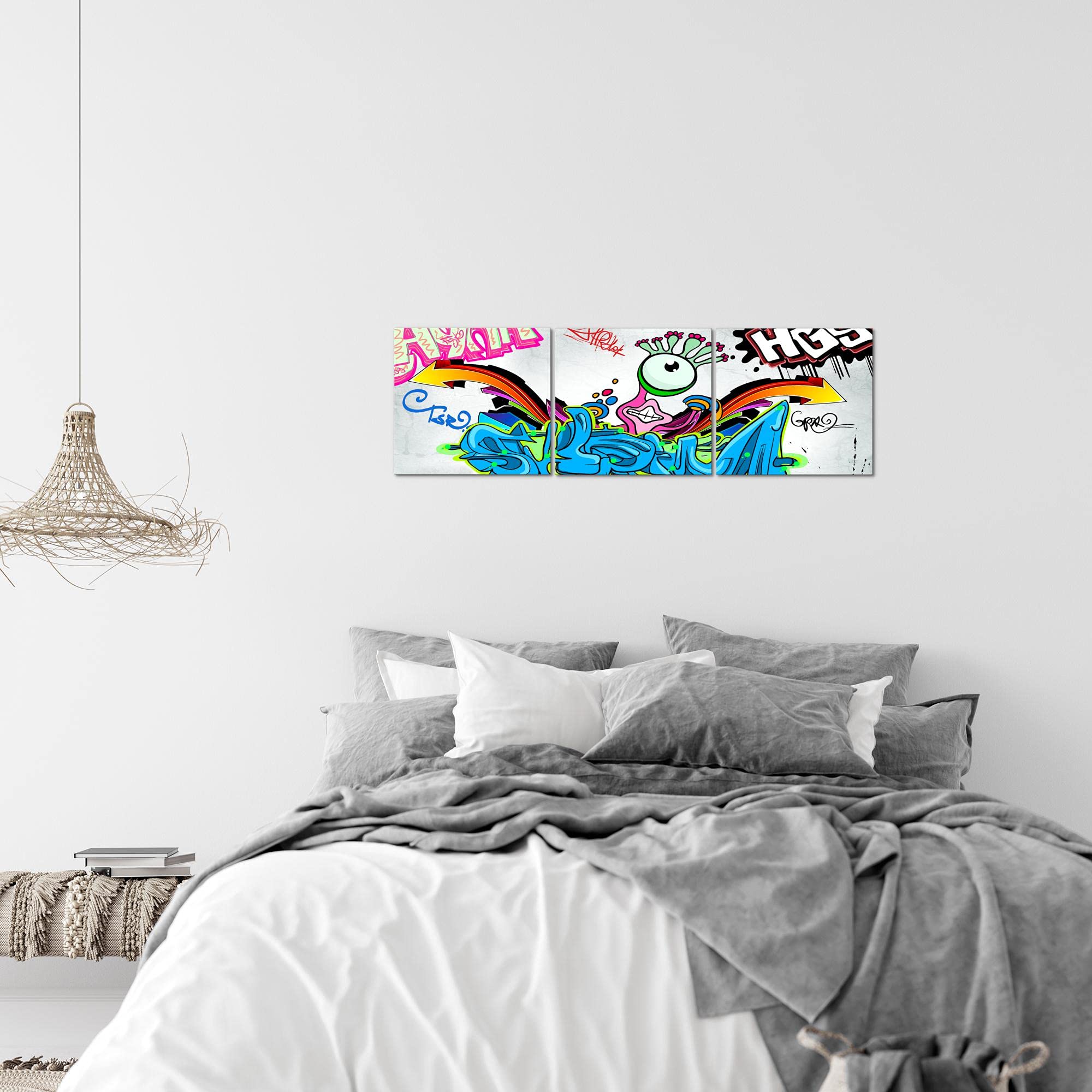 Runa Art - Cuadros Graffiti 120 x 40 cm Cuadro in Lienzo no Tejido Vistoso Moderno Decoración de Pared 401633a